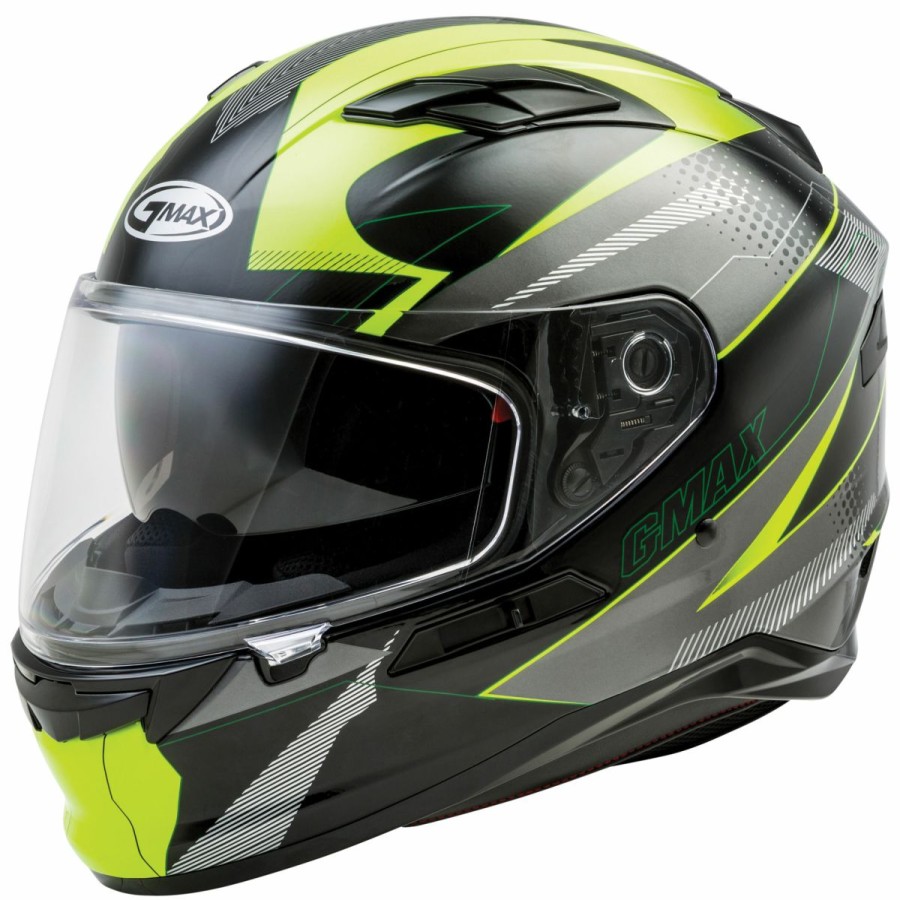 Helmets * | Gmax Ff-98 Apex Black/Hi-Viz Full Face Helmet