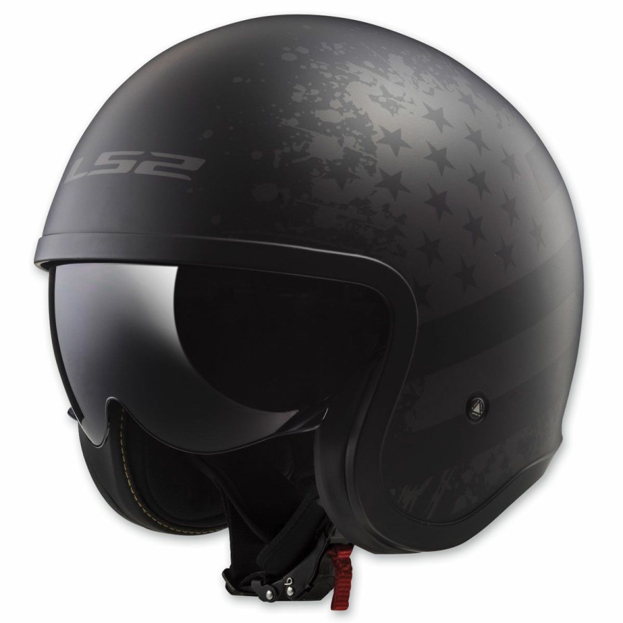 Helmets * | Ls2 Spitfire Black Flag Matte Black Open Face Helmet