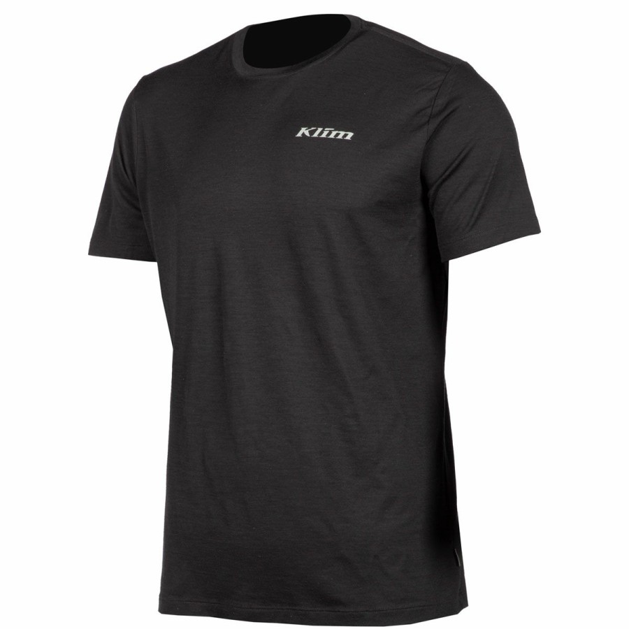 Base Layers & Underwear * | Klim Men'S Teton Merino Wool Black Short Sleeve T-Shirt