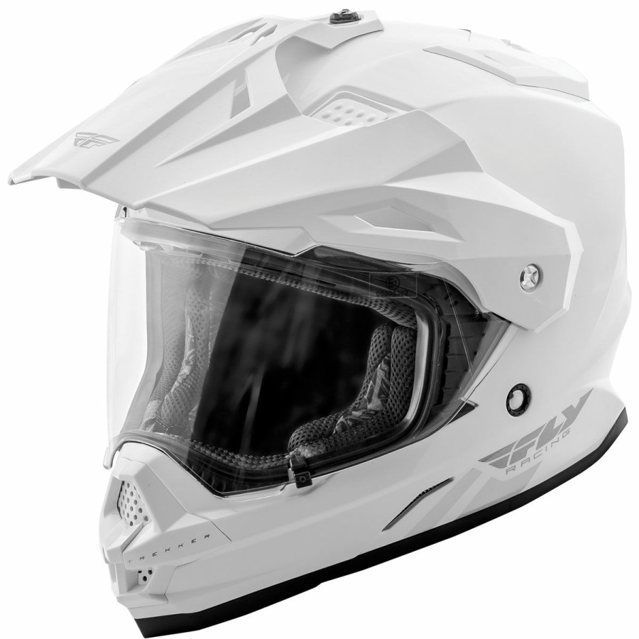 Helmets * | Fly Racing Street Trekker White Dual Sport Helmet