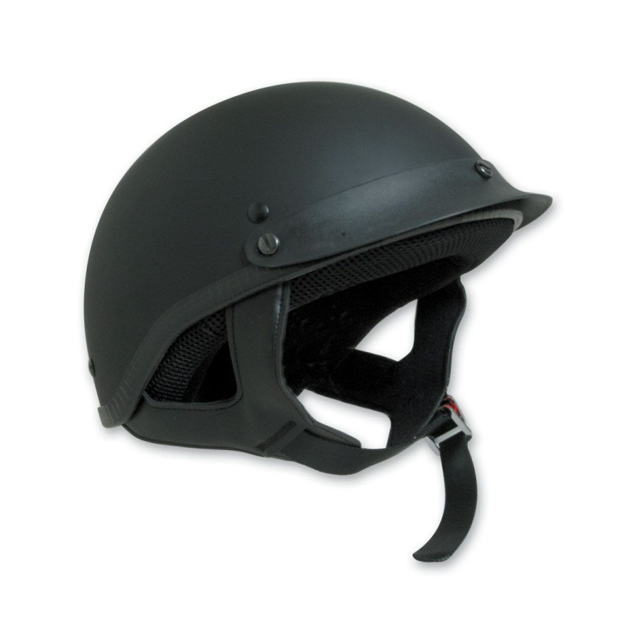 Helmets * | Hci-100 Designer Flat Black Half Helmet