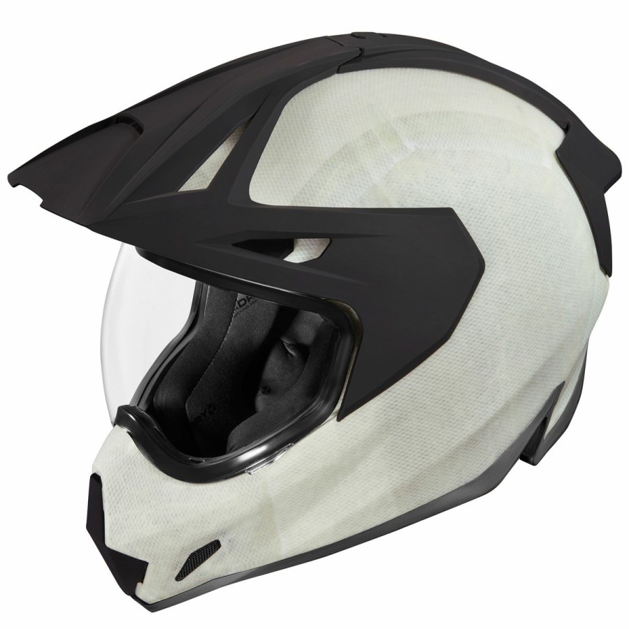 Helmets * | Icon Variant Pro Construct White Dual Sport Helmet