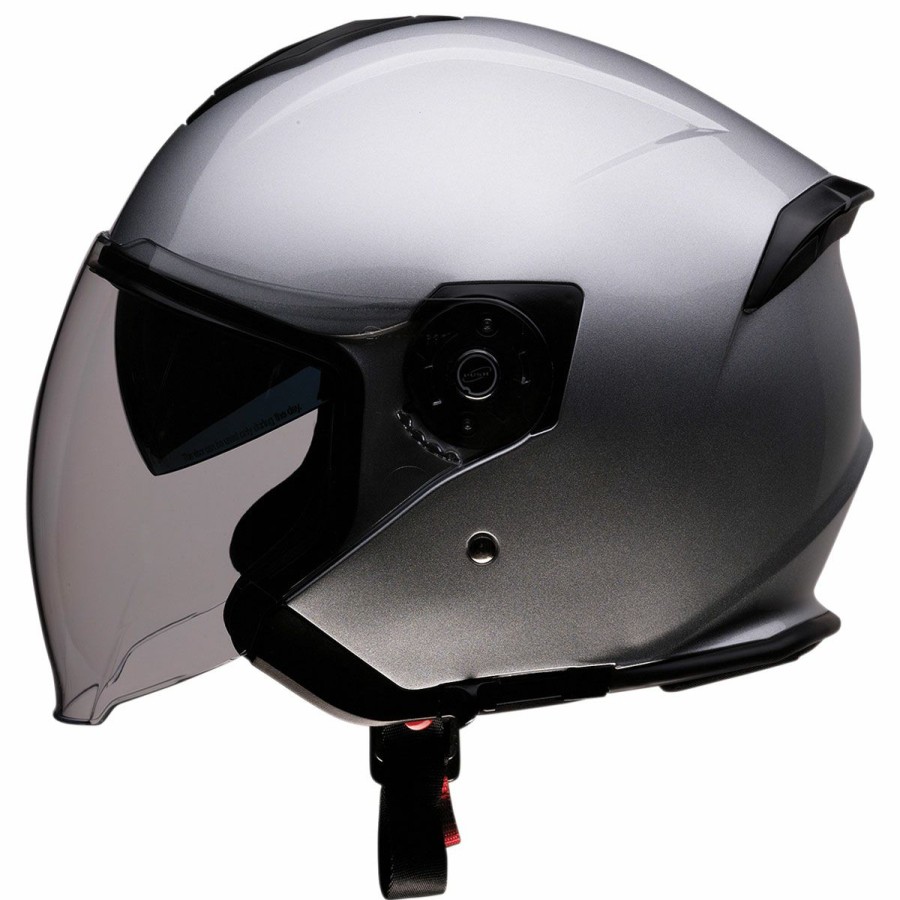 Helmets * | Z1R Road Maxx Silver Open Face Helmet