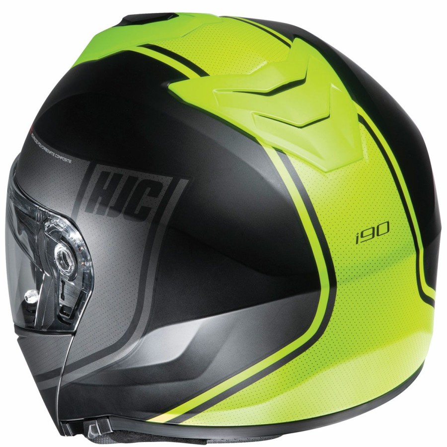 Helmets * | Hjc I90 Davan Black/Hi-Viz Modular Helmet