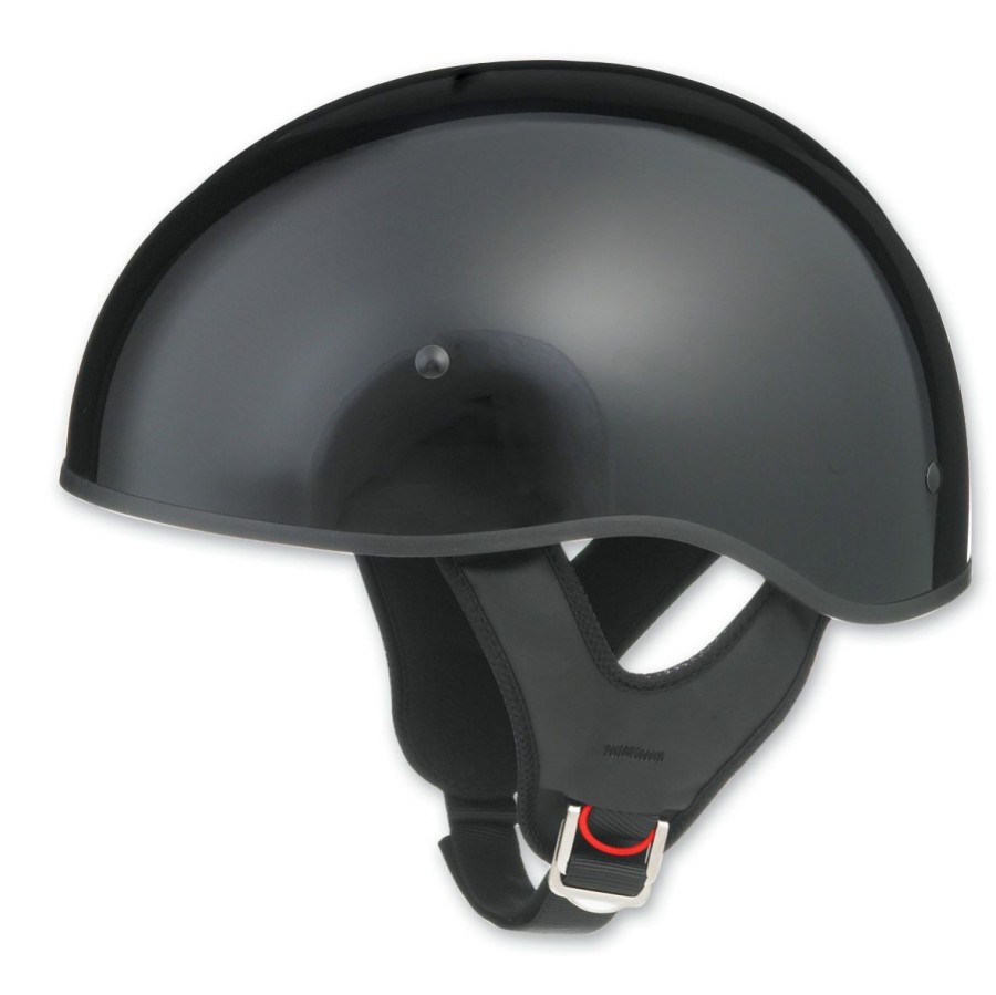 Helmets * | Gmax Hh-65 Naked Gloss Black Half Helmet