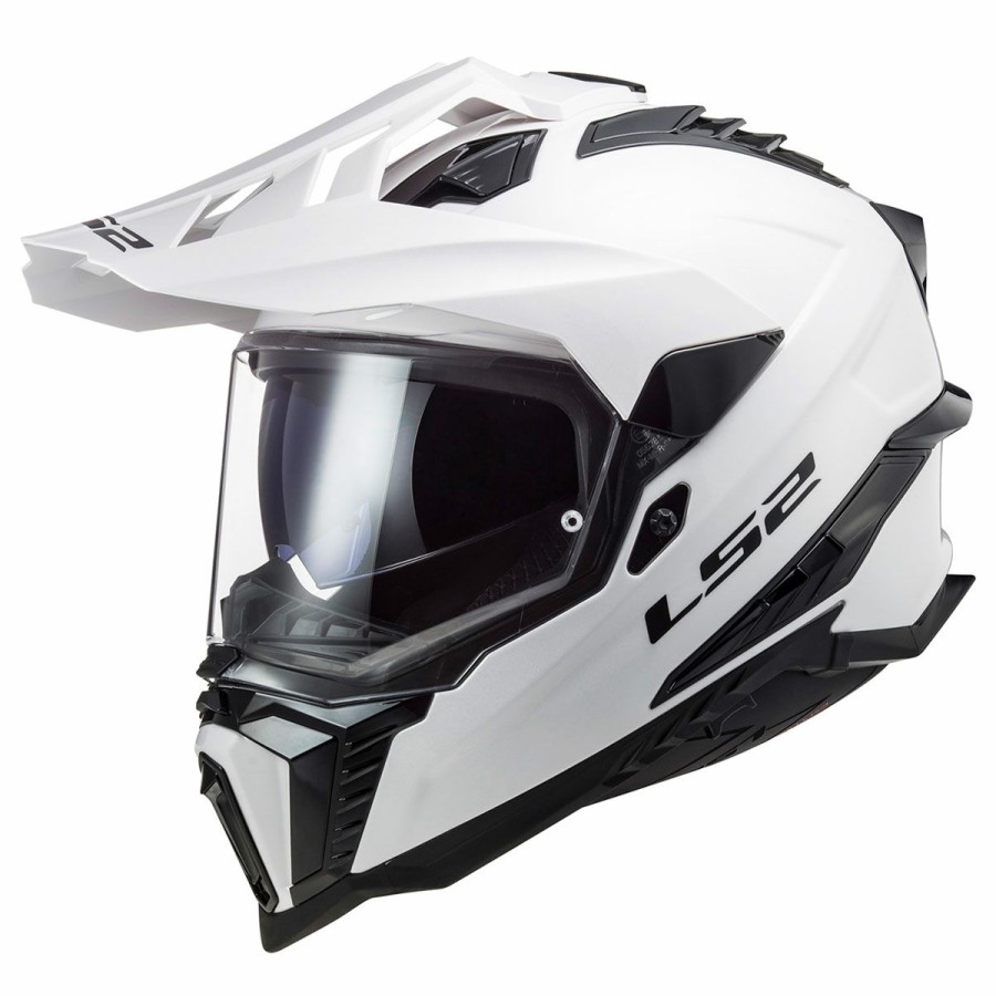 Helmets * | Ls2 Gloss White Explorer Dual Sport Helmet