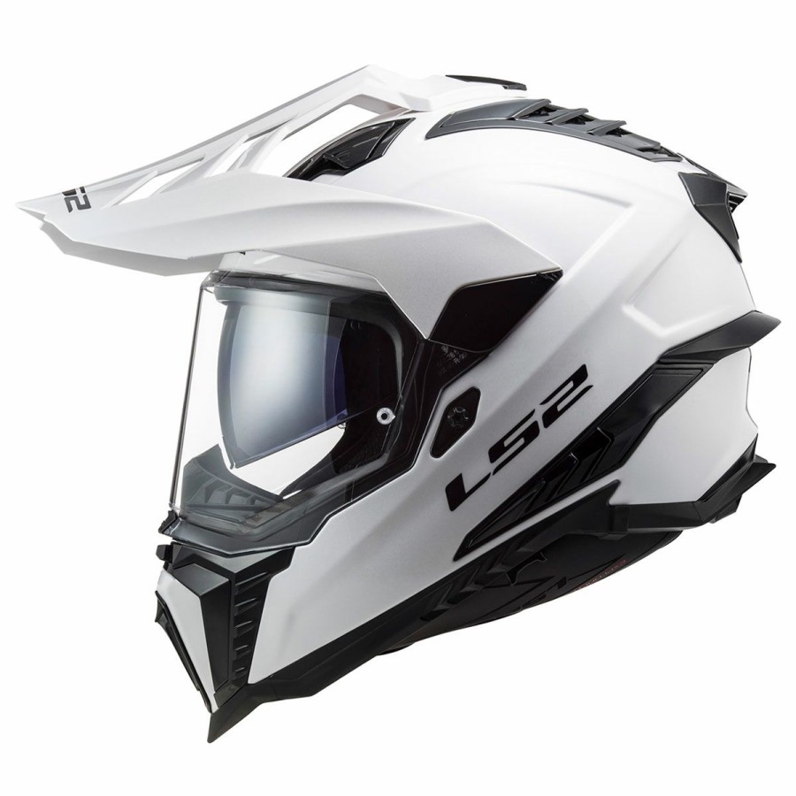 Helmets * | Ls2 Gloss White Explorer Dual Sport Helmet