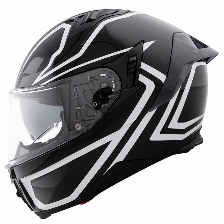 Helmets * | Bilt Charger Vigor Black/White Full Face Helmet