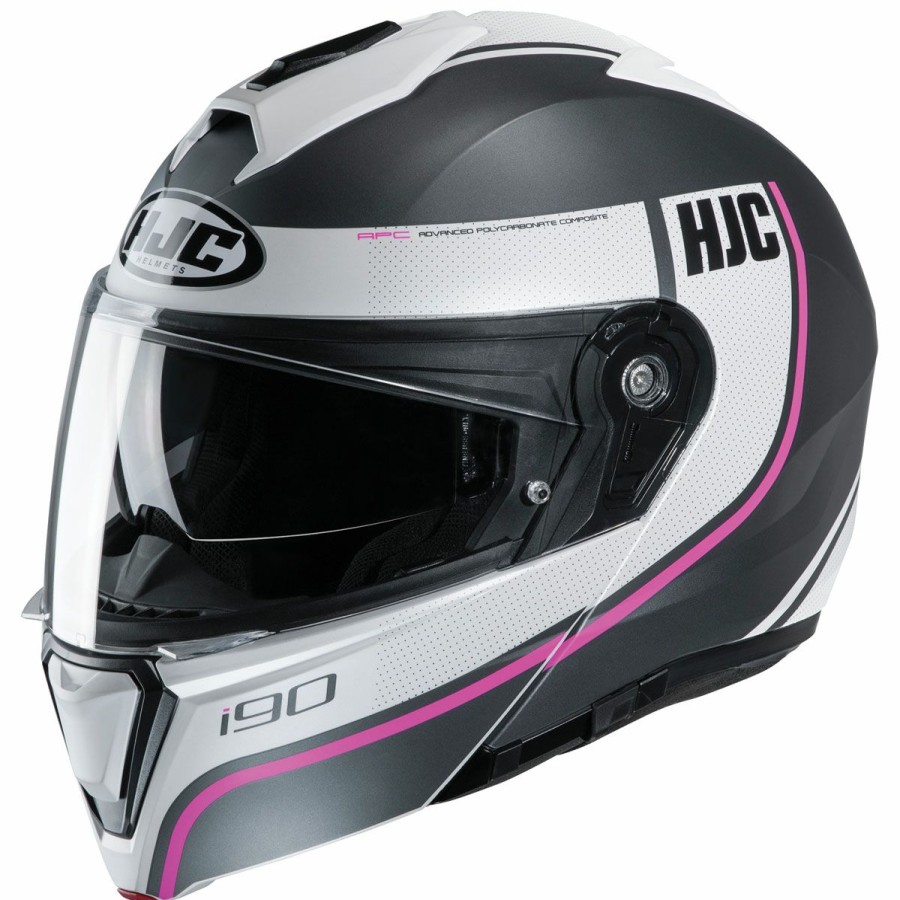 Helmets * | Hjc I90 Davan Black/White/Fushia Modular Helmet