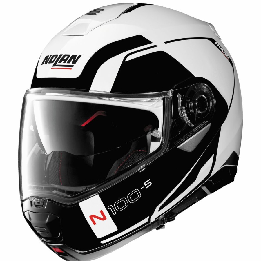 Helmets * | Nolan N100-5 Consistency Metallic White Modular Helmet