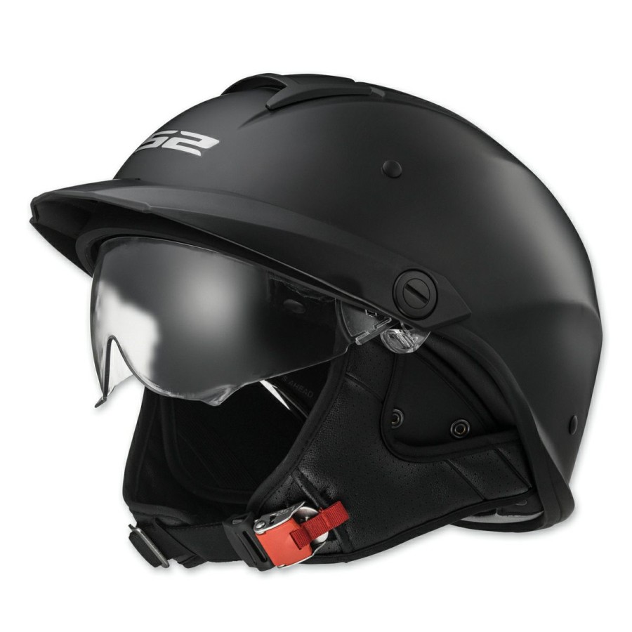 Helmets * | Ls2 Rebellion Matte Black Half Helmet