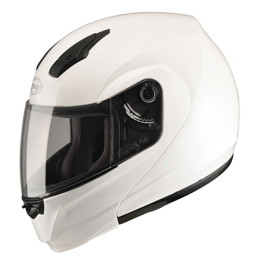 Helmets * | Gmax Md04 Pearl White Modular Helmet