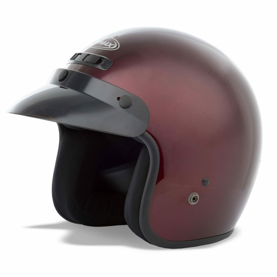 Helmets * | Gmax Gm2 Wine Open Face Helmet