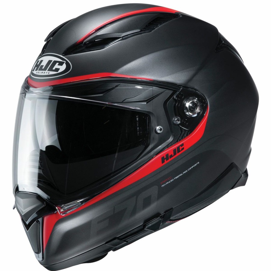 Helmets * | Hjc F70 Feron Black/Red Full Face Helmet