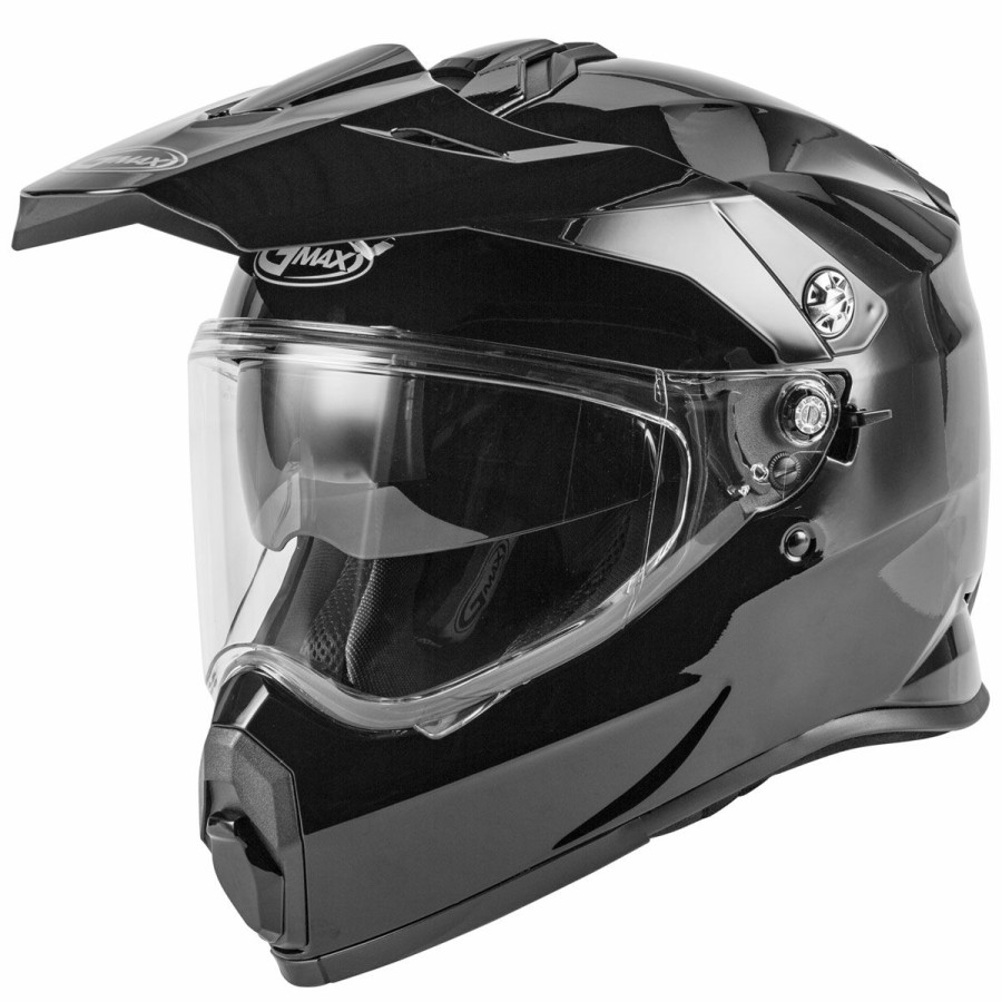 Helmets * | Gmax At-21 Black Dual Sport Helmet