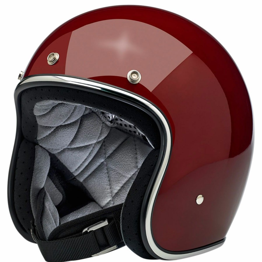 Helmets * | Biltwell Inc. Bonanza Gloss Garnet Open Face Helmet