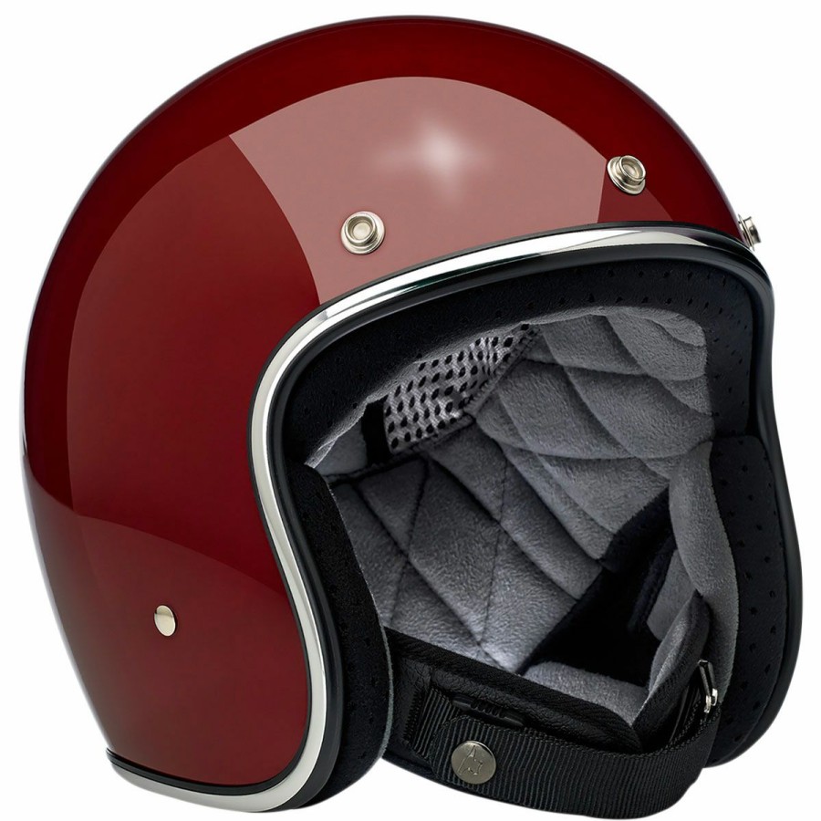 Helmets * | Biltwell Inc. Bonanza Gloss Garnet Open Face Helmet