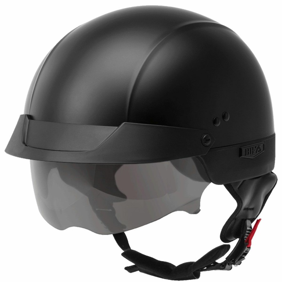 Helmets * | Gmax Hh-75 Matte Black Half Helmet