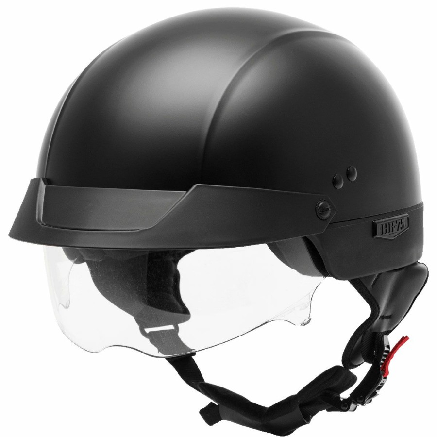 Helmets * | Gmax Hh-75 Matte Black Half Helmet