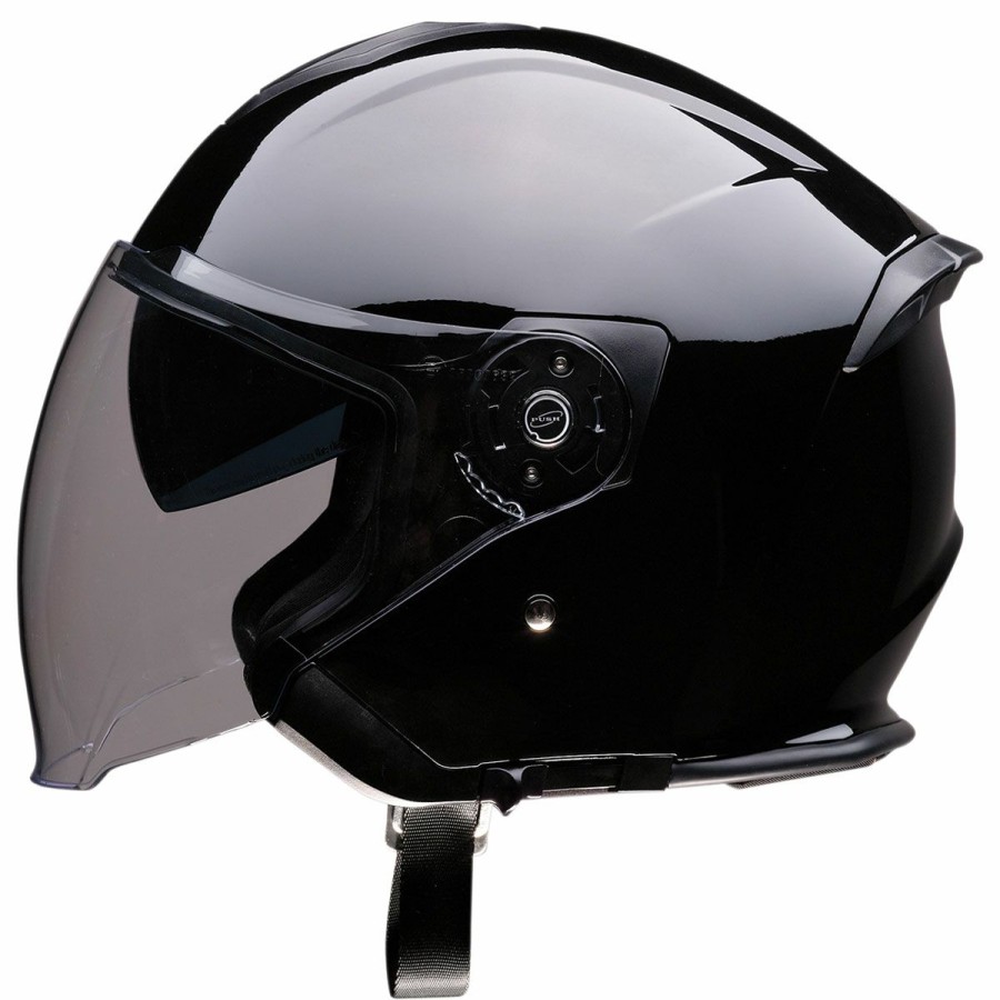 Helmets * | Z1R Road Maxx Gloss Black Open Face Helmet