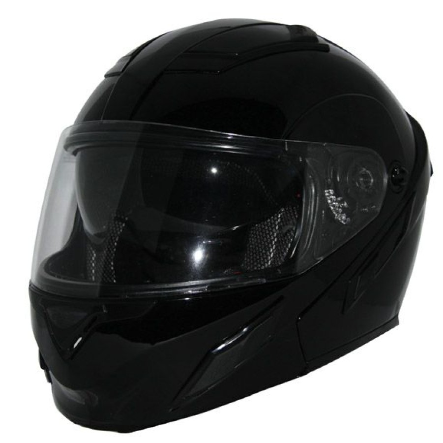 Helmets * | Zox Brigade Svs Gloss Black Modular Helmet