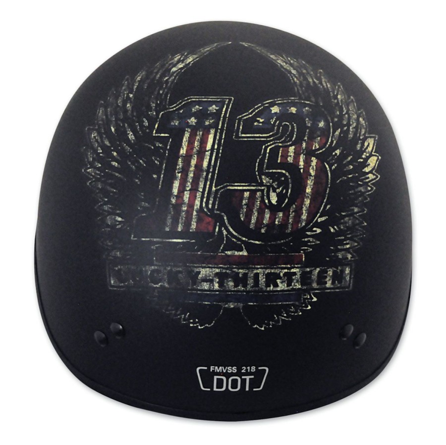 Helmets * | Torc T55 Lucky 13 Wings Black Half Helmet