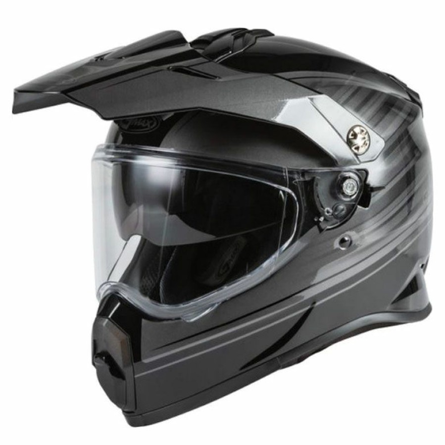 Helmets * | Gmax At-21 Youth Black/Gray Dual Sport Helmet