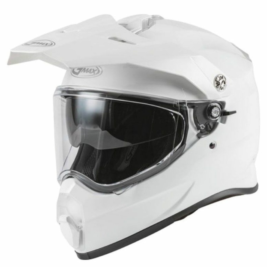 Helmets * | Gmax At-21 White Dual Sport Helmet