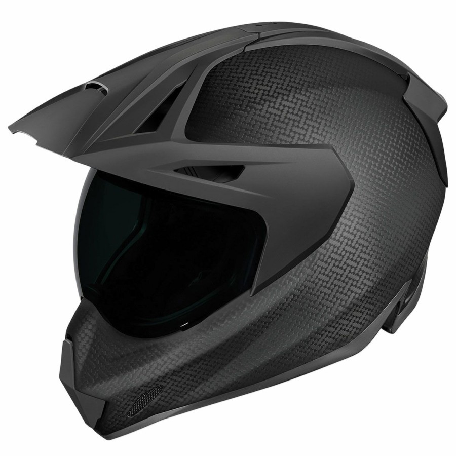 Helmets * | Icon Variant Pro Ghost Carbon Black Dual Sport Helmet