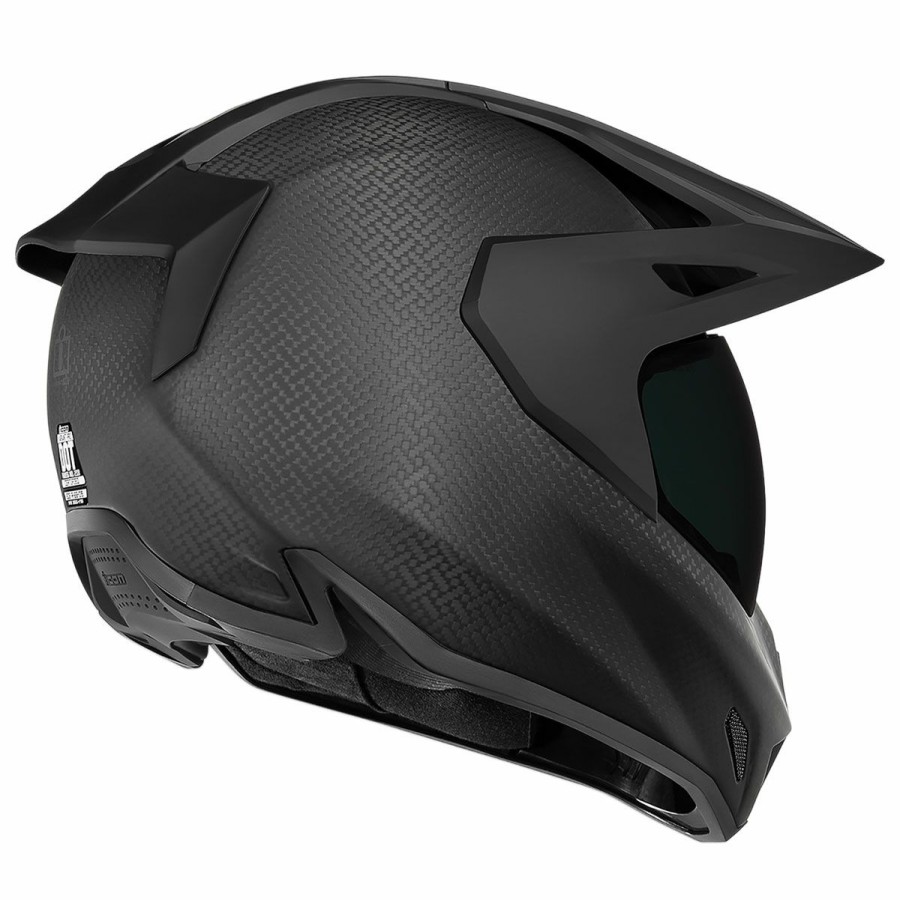 Helmets * | Icon Variant Pro Ghost Carbon Black Dual Sport Helmet