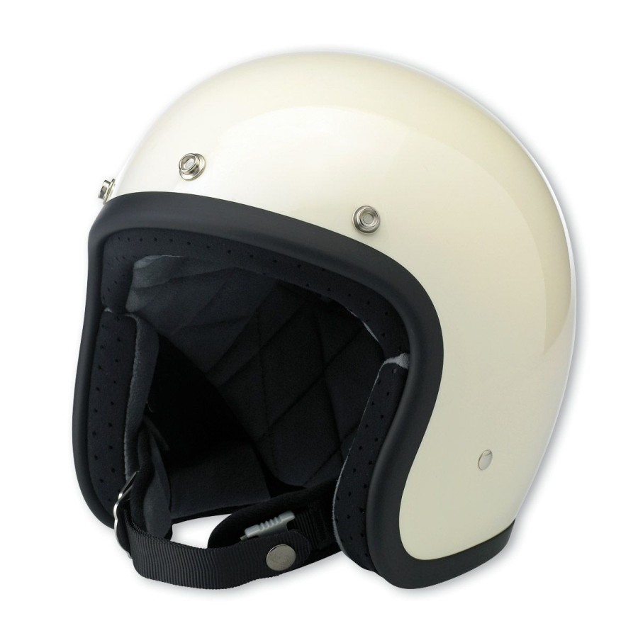 Helmets * | Biltwell Inc. Bonanza Gloss Vintage White Open Face Helmet