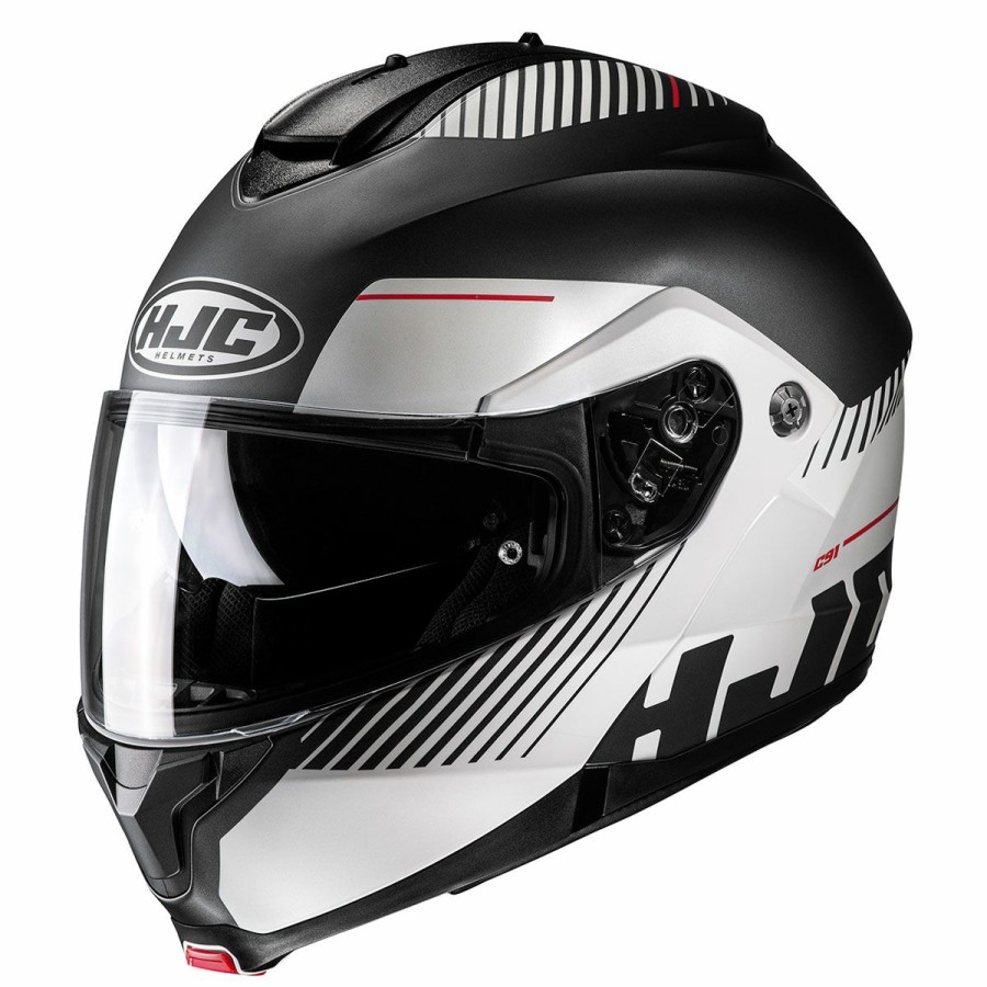 Helmets * | Hjc Black/White C91/C91 Plus Prod Modular Helmet