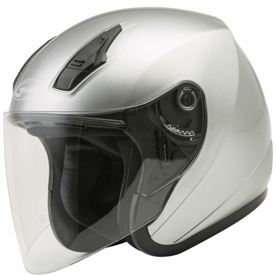 Helmets * | Gmax Of17 Dark Silver Open Face Helmet