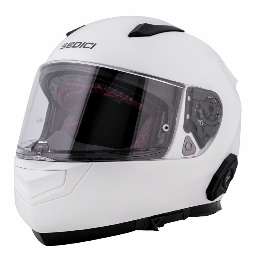 Helmets * | Sedici Strada 2 Parlare White Full Face Helmet