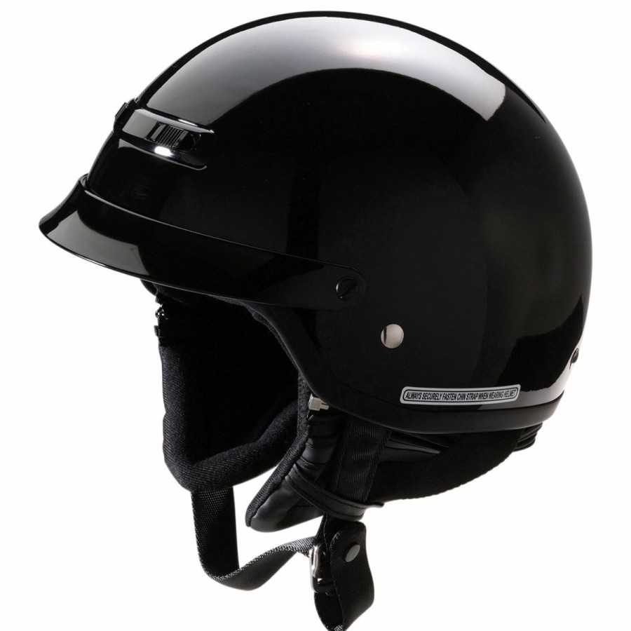 Helmets * | Z1R Nomad Gloss Black Half Helmet