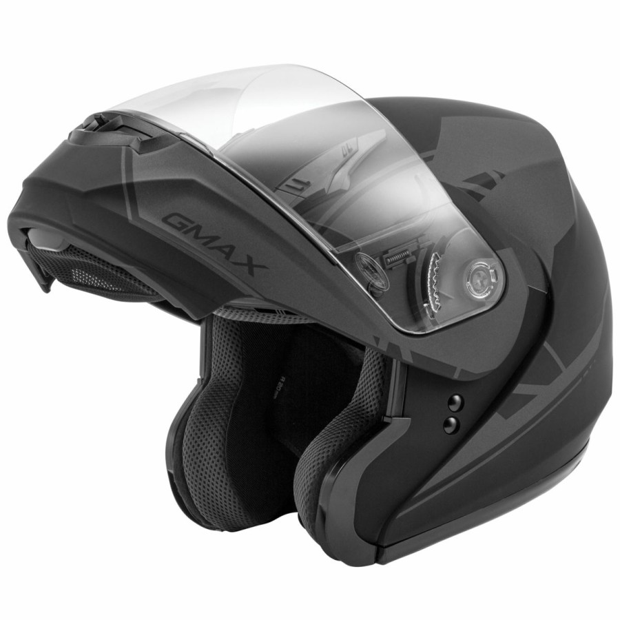 Helmets * | Gmax Md04 Article Black/Gray Modular Helmet