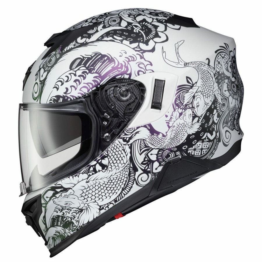 Helmets * | Scorpion Exo-T520 White/Chameleon Nama-Sushi Full Face Helmet