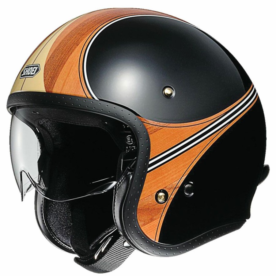 Helmets * | Shoei J-O Waimea Black/Wood Open Face Helmet