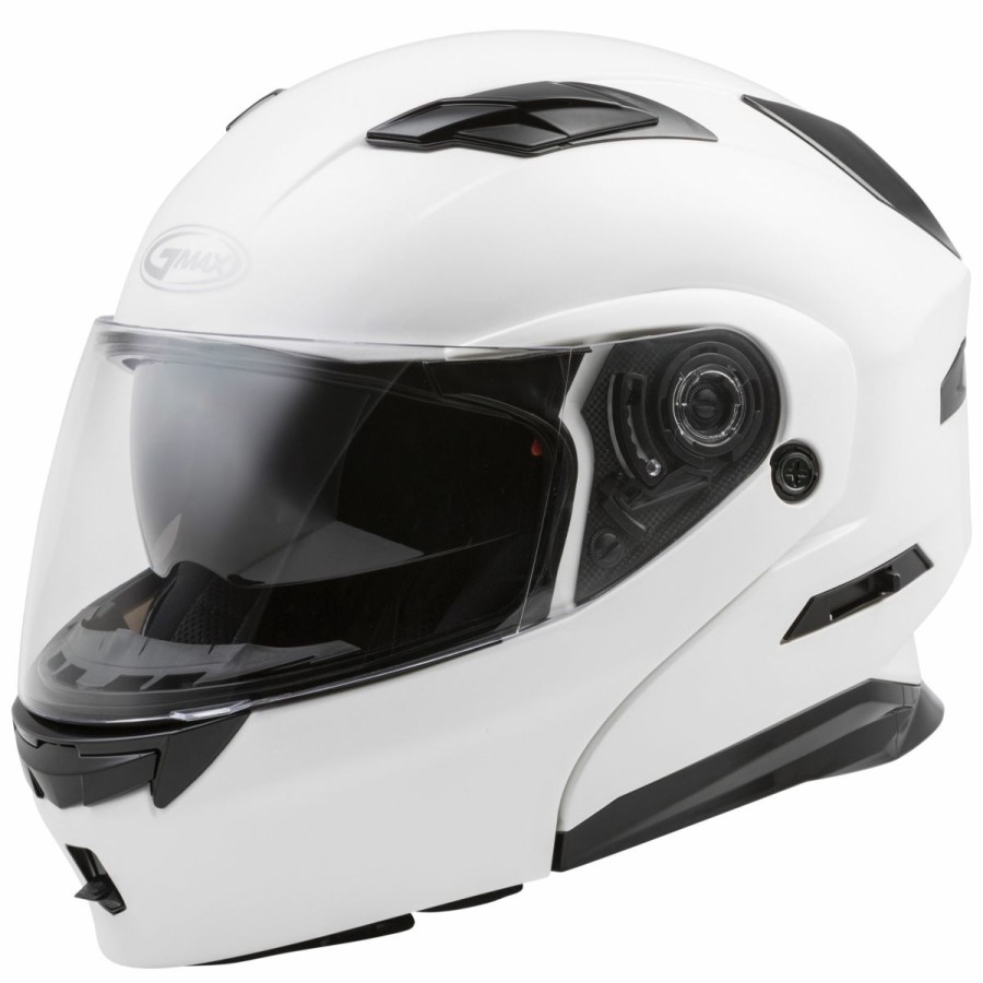 Helmets * | Gmax Md-01 Pearl White Modular Helmet