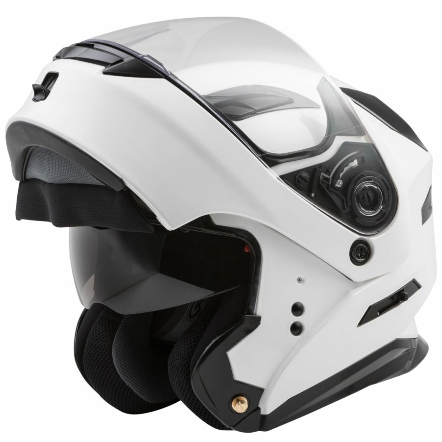 Helmets * | Gmax Md-01 Pearl White Modular Helmet