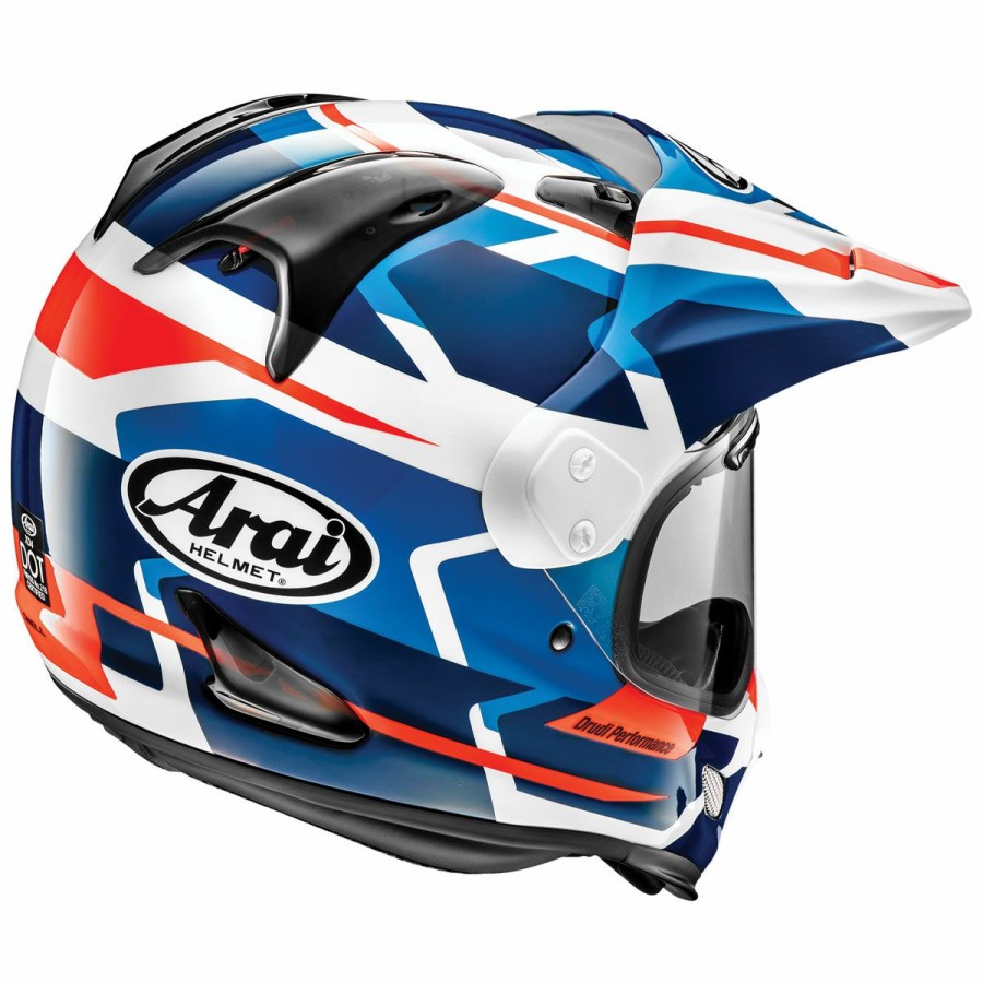 Helmets * | Arai Helmet Arai Xd4 Depart White/Blue Dual Sport Helmet