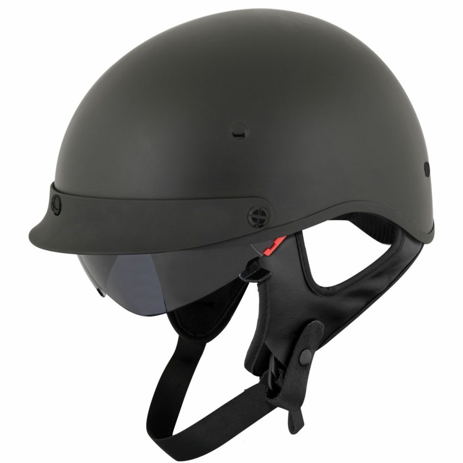 Helmets * | Street & Steel Oakland Matte Black Half Helmet