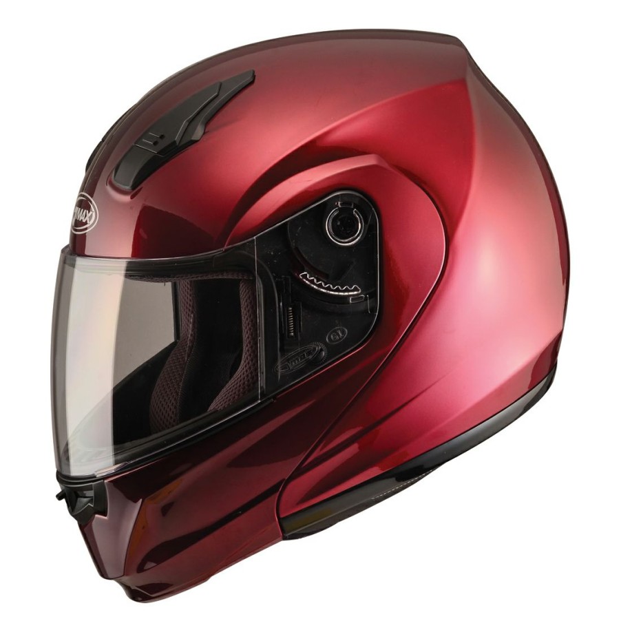 Helmets * | Gmax Md04 Wine Red Modular Helmet