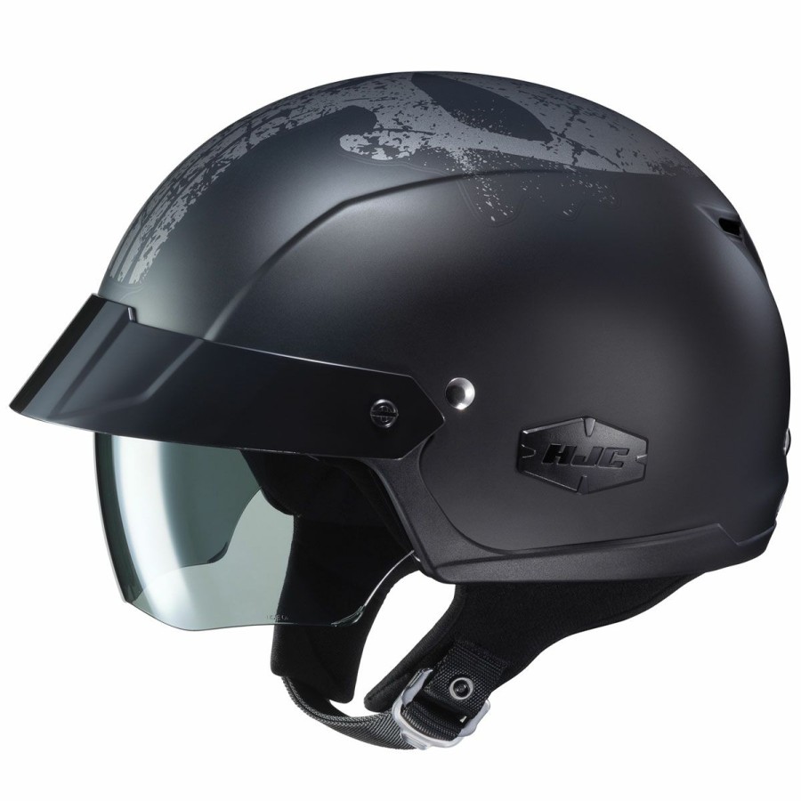 Helmets * | Hjc Is-Cruiser Punisher Black Half Helmet