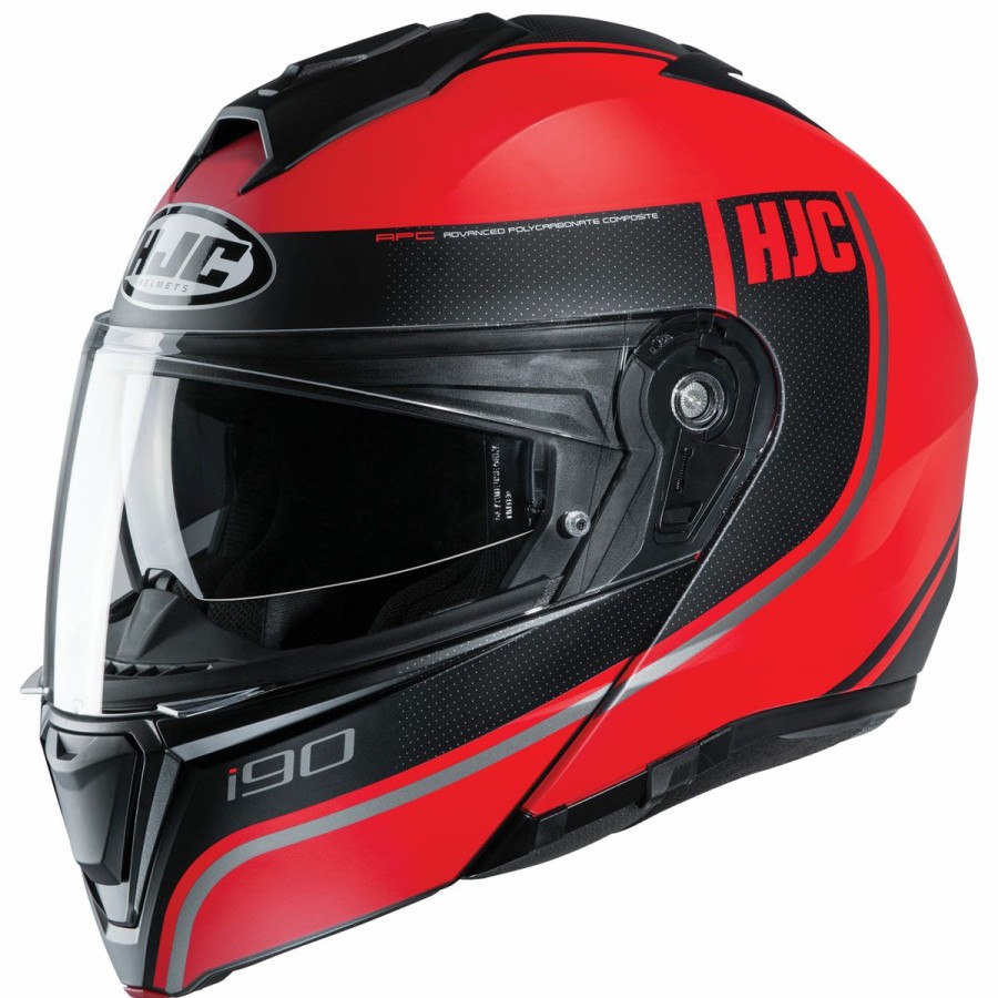 Helmets * | Hjc I90 Davan Black/Red Modular Helmet