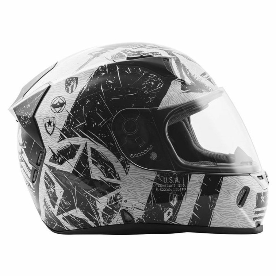 Helmets * | Fly Racing Street Revolt Fs Liberator Gloss White/Black Full Face Helmet