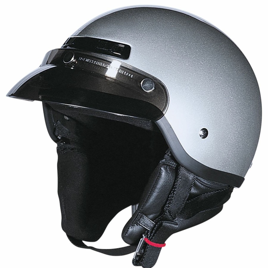 Helmets * | Z1R Drifter Silver Half Helmet