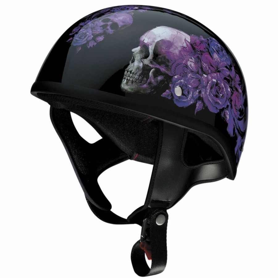 Helmets * | Z1R Cc Beanie Purple Nightshade Half Helmet