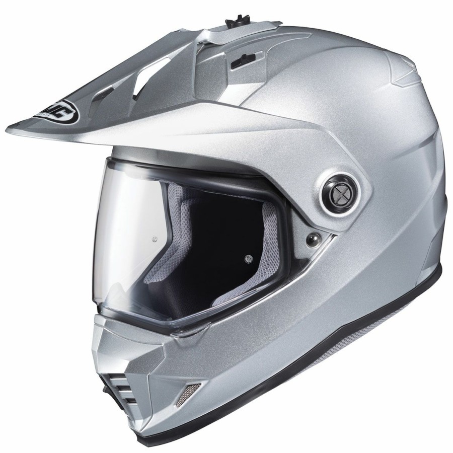 Helmets * | Hjc Ds-X1 Silver Dual Sport Helmet