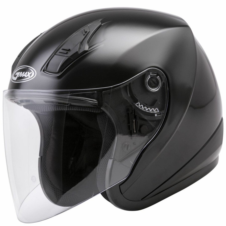 Helmets * | Gmax Of17 Gloss Black Open Face Helmet